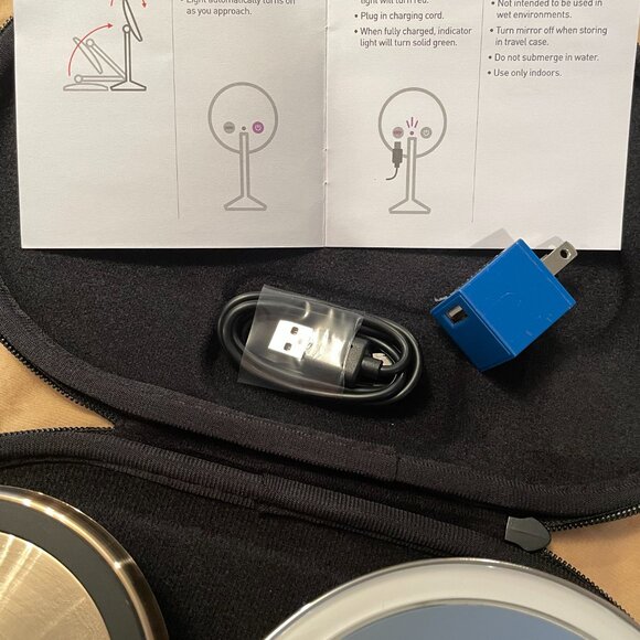 SimpleHuman Simple Human Mirror Foldable 10X Magnifying Mirror Case Cord Manual - Picture 5 of 9